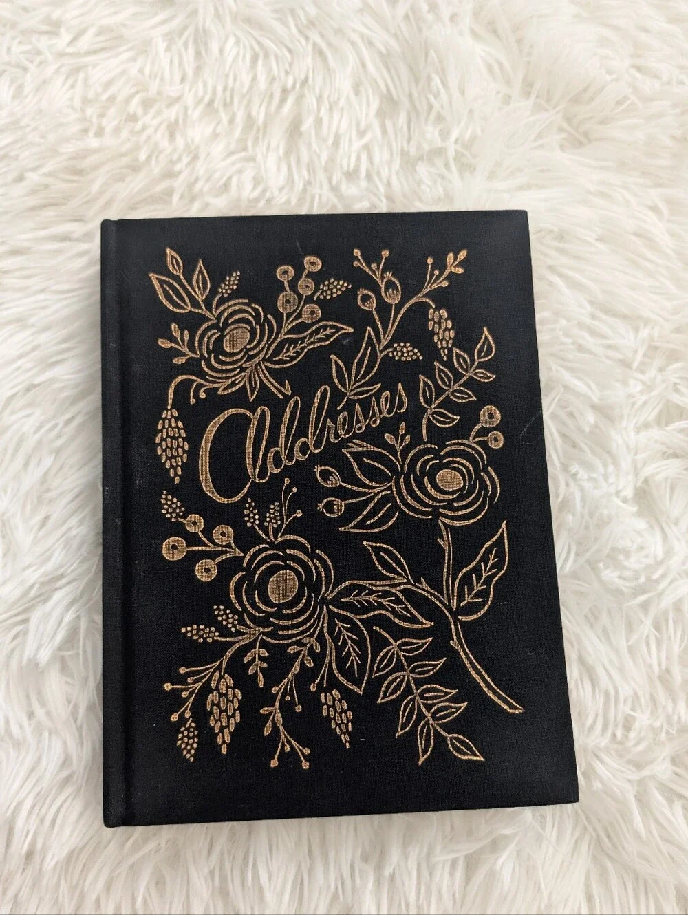 NEW Rifle Paper Keepsake Address Book Embossed Gold Cursive